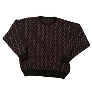 Van Heusen Mens Geometric Pattern Crew Neck Sweater XL Long Sleeve